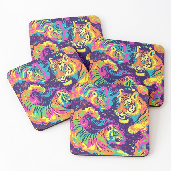 Item preview, Tiled Psychedelic Tiger Pattern designed and sold by dcrc.