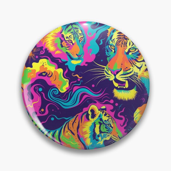 Item preview, Tiled Psychedelic Tiger Pattern designed and sold by dcrc.
