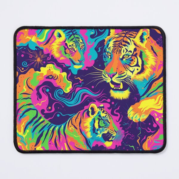 Item preview, Tiled Psychedelic Tiger Pattern designed and sold by dcrc.