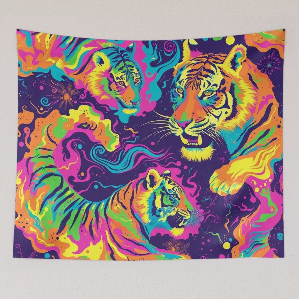 Item preview, Tiled Psychedelic Tiger Pattern designed and sold by dcrc.