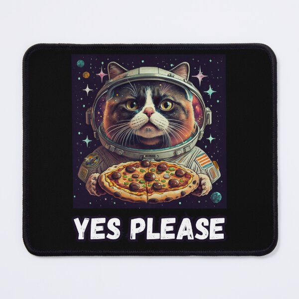 Item preview, cat with pizza in space, yes please designed and sold by Mayaart83.