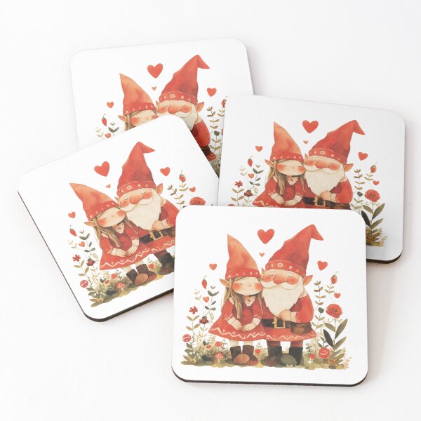 Item preview, Valentine's Day Gnome Art Lovey-Dovey Gnome Couple designed and sold by Pawimon.