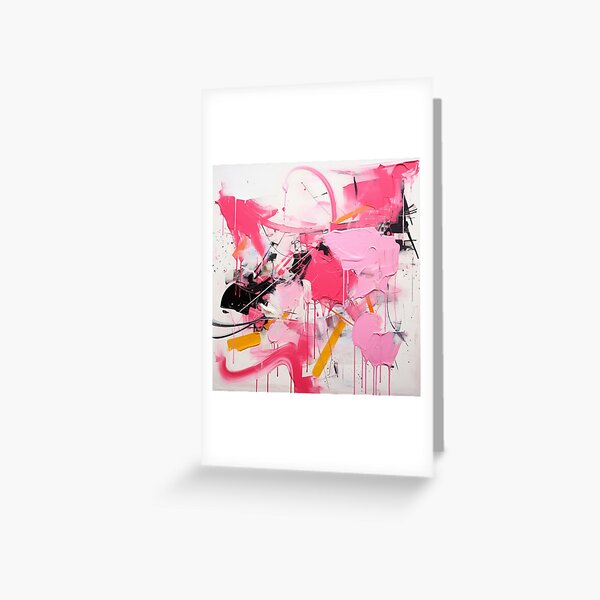 Item preview, modern oil painting designer canvas pink chaos colorful  designed and sold by LockeTheShop.