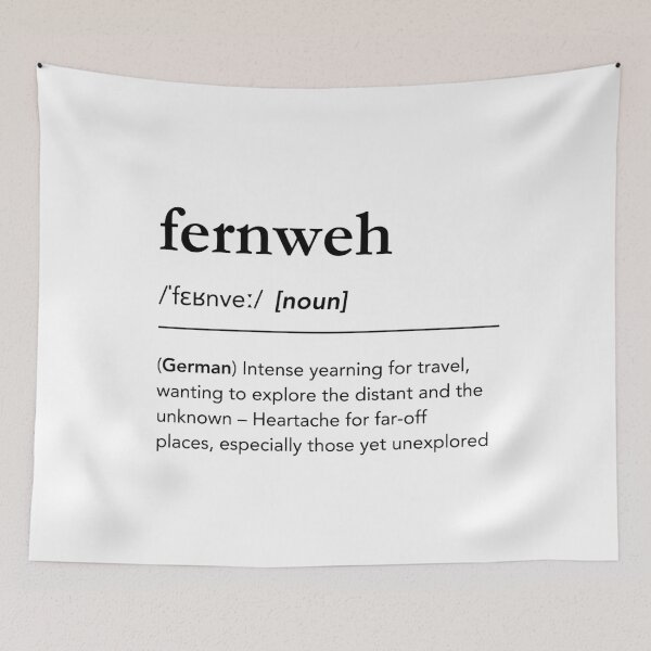 Item preview, Fernweh definition. Fernweh Dictionary art. Minimalist Fernweh Description. German words designed and sold by lagunaklein.