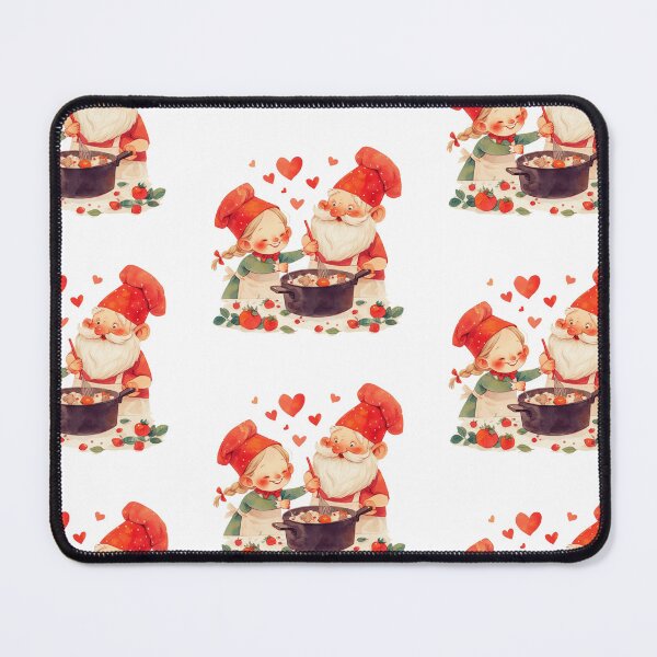 Item preview, Magical Moments: Whimsical Valentine Gnome Couple Cooking designed and sold by Pawimon.