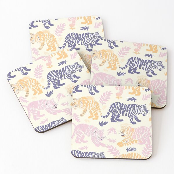 Item preview, Tiled Pastel Tiger Pattern designed and sold by dcrc.