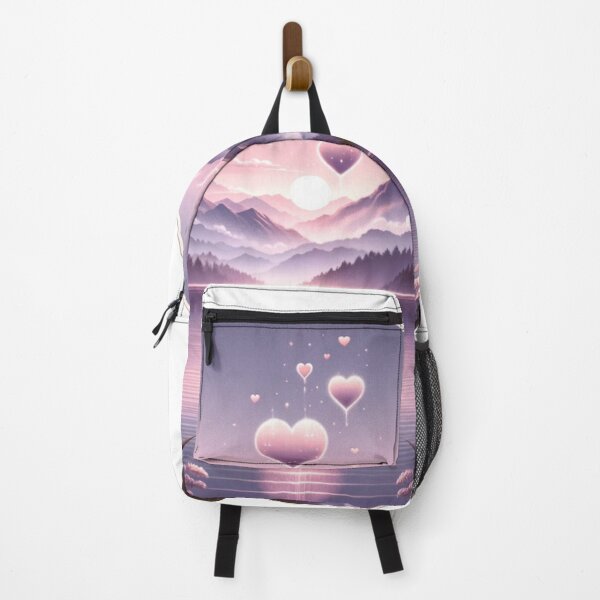 Item preview, Purple Serenity: Mountains, Lake, Floating Hearts designed and sold by tesill.