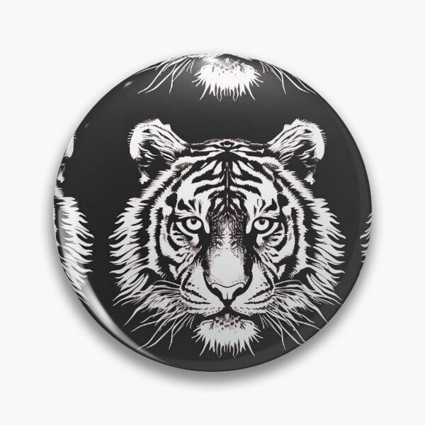 Item preview, Tiled Black and White Tiger Pattern designed and sold by dcrc.