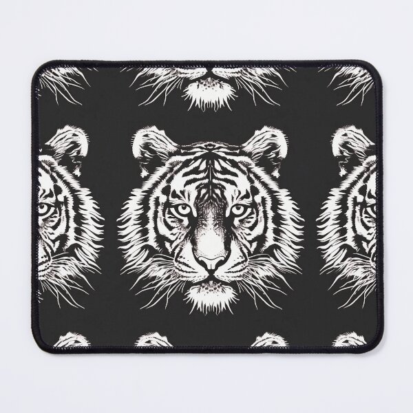 Item preview, Tiled Black and White Tiger Pattern designed and sold by dcrc.