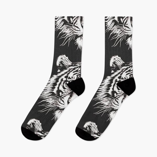 Item preview, Tiled Black and White Tiger Pattern designed and sold by dcrc.