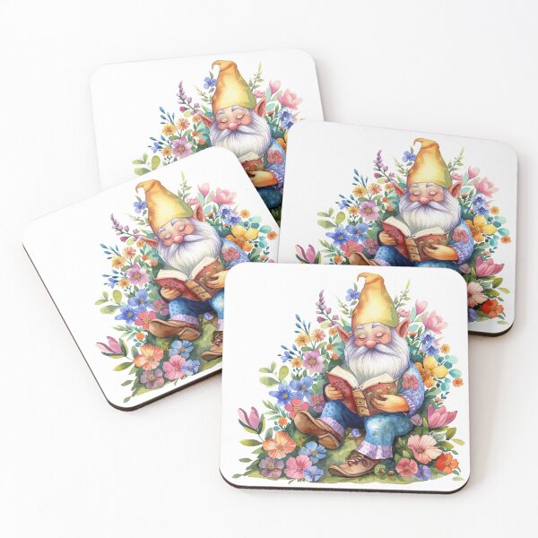 Item preview, Sunny Gnome Art Upbeat Gnome Print Lively Gnome read a book designed and sold by Pawimon.