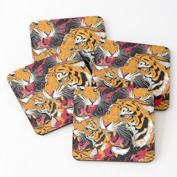 Item preview, Tiled Snarling Tiger Pattern designed and sold by dcrc.
