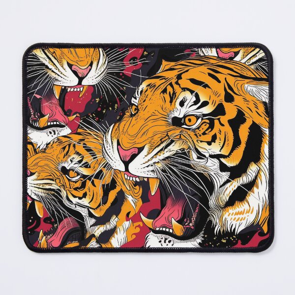 Item preview, Tiled Snarling Tiger Pattern designed and sold by dcrc.