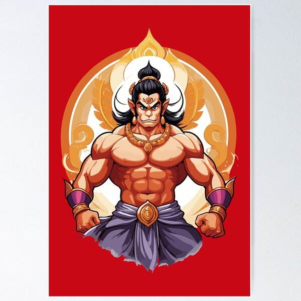 "Hanuman Mythic Strength Symbol" Poster for Sale by InkElemental