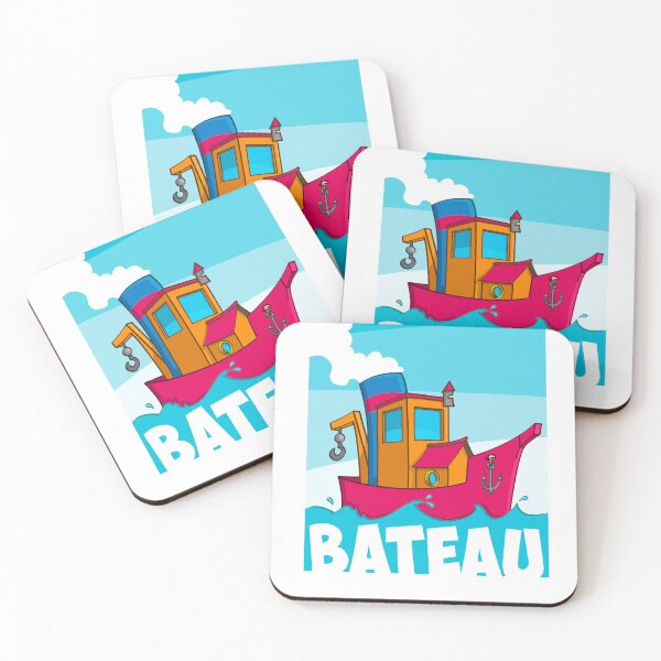 Item preview, Funny cartoon style “French” tugboat illustration designed and sold by Stef Ringoot, cartoons and illustrations.