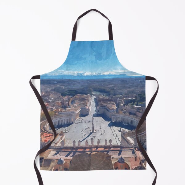 Item preview, View from St. Peter's Basilica to St. Peter's Square and Rome in watercolor designed and sold by Intermundium.