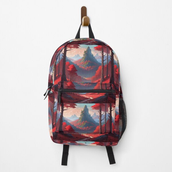 Item preview, A view of the red forest and the green mountains designed and sold by relaxbito.
