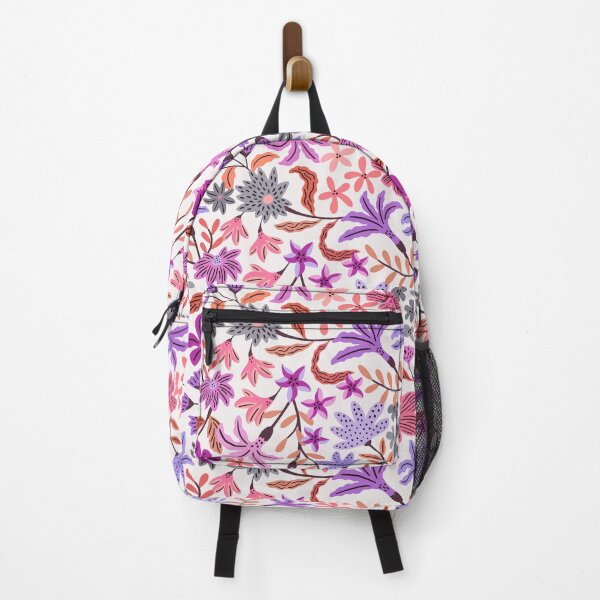 Item preview, Purple and pink bold maximalist flora designed and sold by Muxune.