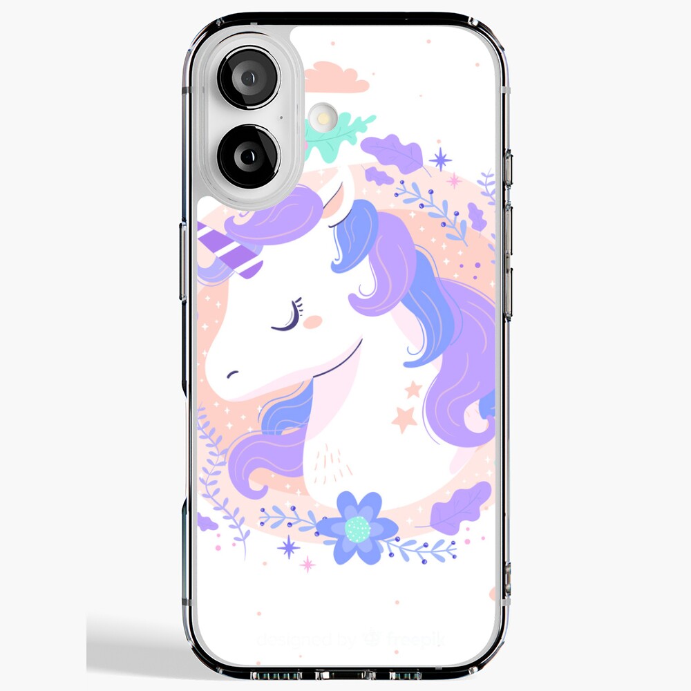 Peaceful Unicorn iPhone Soft Case - unicorn fantasy design by HackerLooks