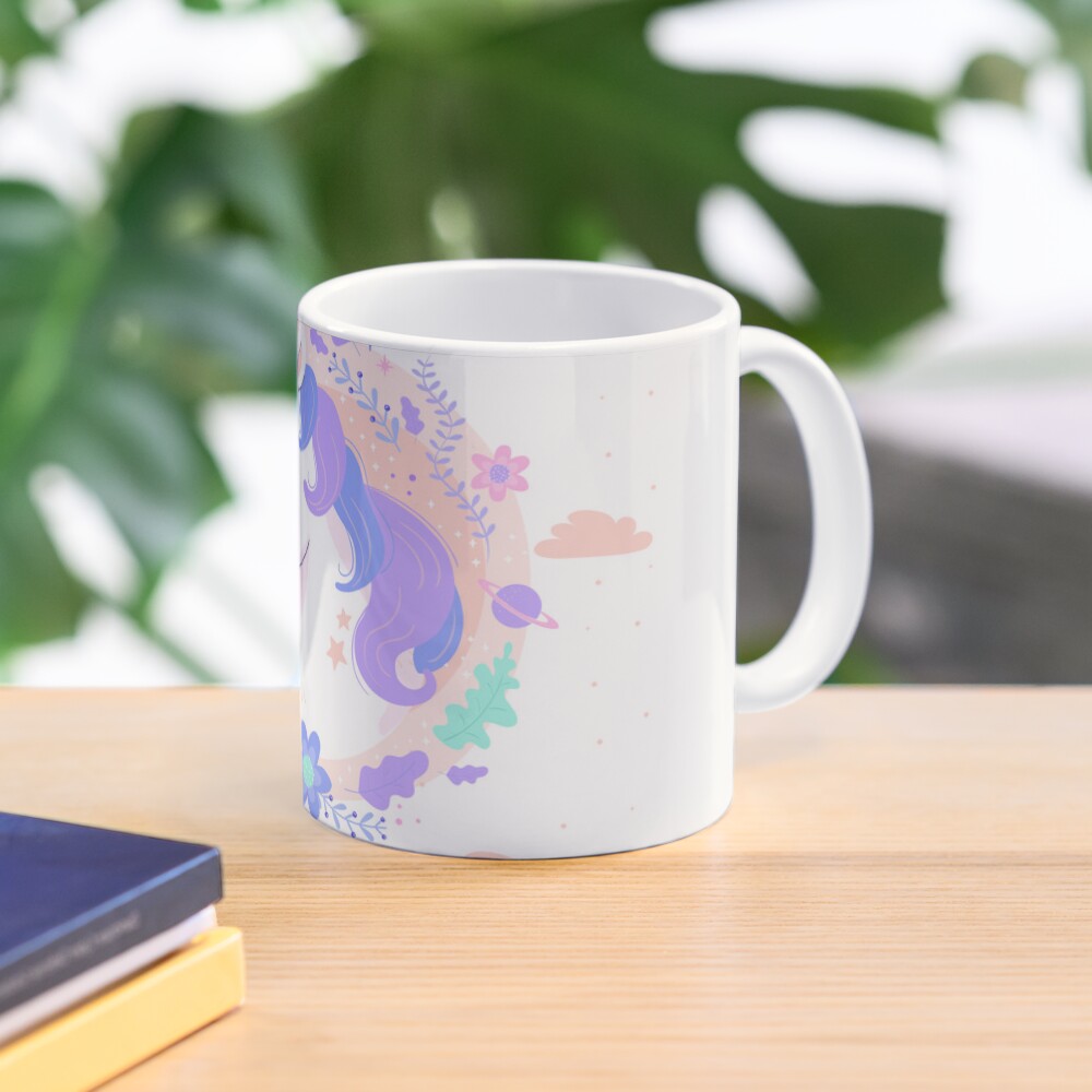 Peaceful Unicorn Classic Mug - unicorn fantasy design by HackerLooks