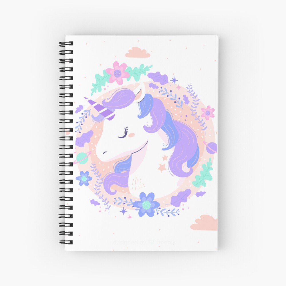 Peaceful Unicorn Spiral Notebook - unicorn fantasy design by HackerLooks