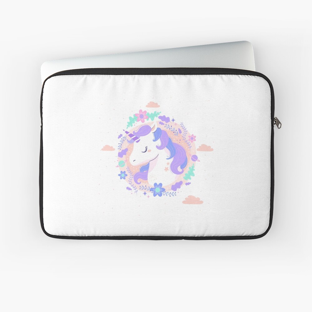 Peaceful Unicorn Laptop Sleeve - unicorn fantasy design by HackerLooks