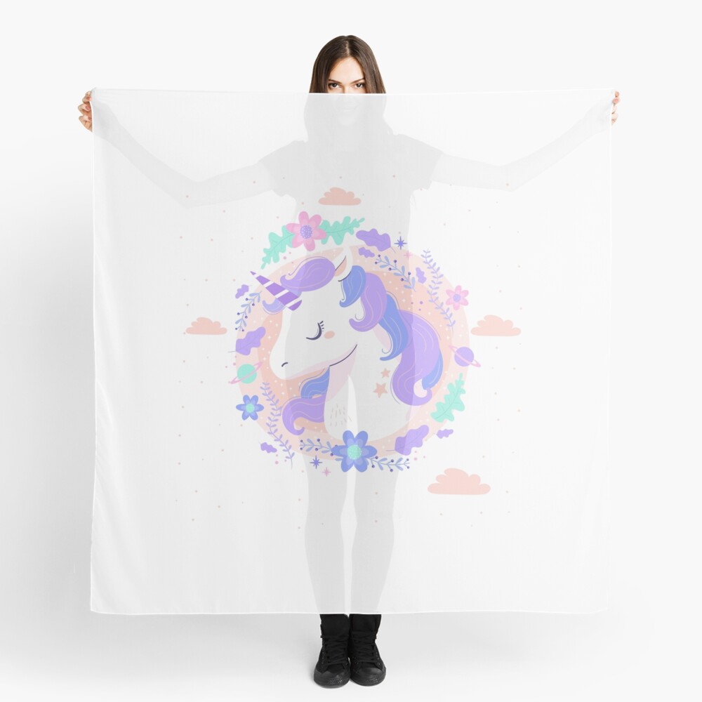 Peaceful Unicorn Scarf - unicorn fantasy design by HackerLooks