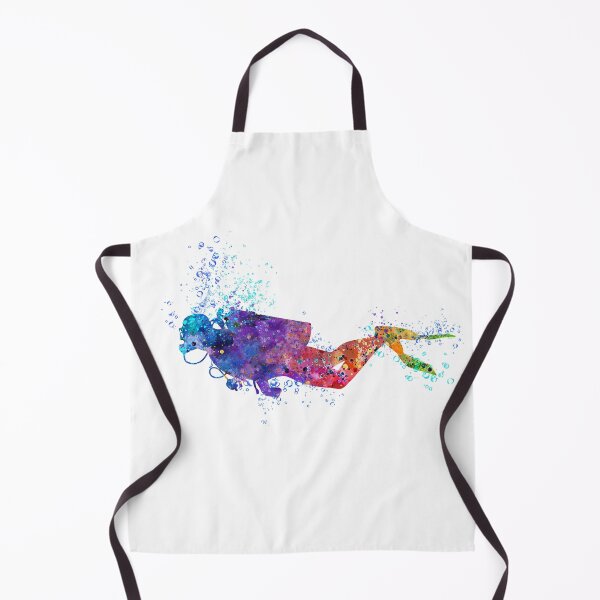 Item preview, Scuba Diver Watercolor Painting designed and sold by LotusGifts.