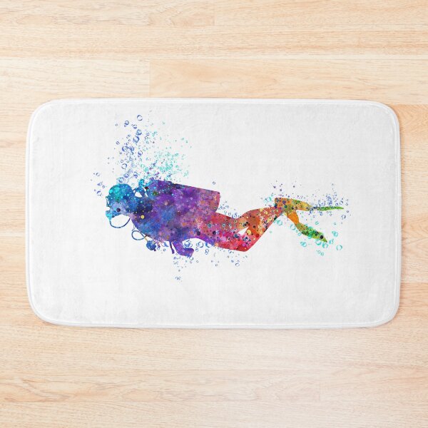 Item preview, Scuba Diver Watercolor Painting designed and sold by LotusGifts.