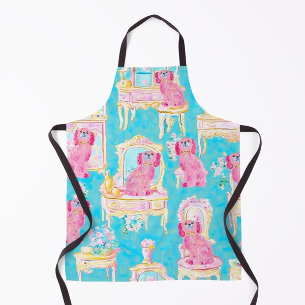 Artikelvorschau, Grandmillennial-Kunst, Staffordshire-Hunde und französische Möbel in Rosa und Türkis entworfen und verkauft von SophieClimaArt.