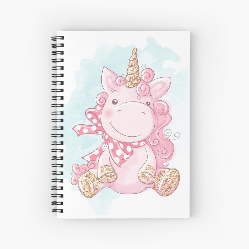 Cute Unicorn Spiral Notebook - unicorn fantasy design by HackerLooks