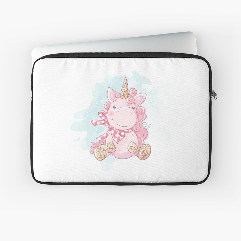 Cute Unicorn Laptop Sleeve - unicorn fantasy design by HackerLooks