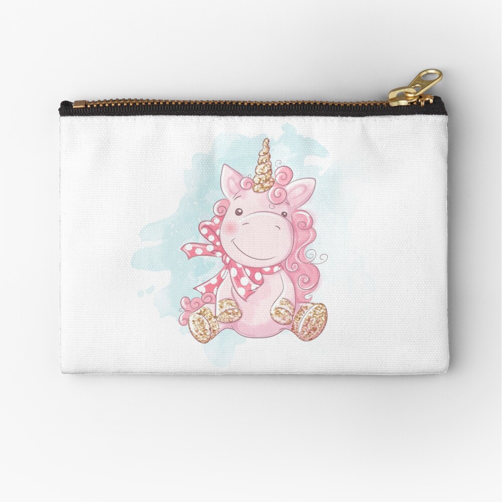 Cute Unicorn Zipper Pouch - unicorn fantasy design by HackerLooks