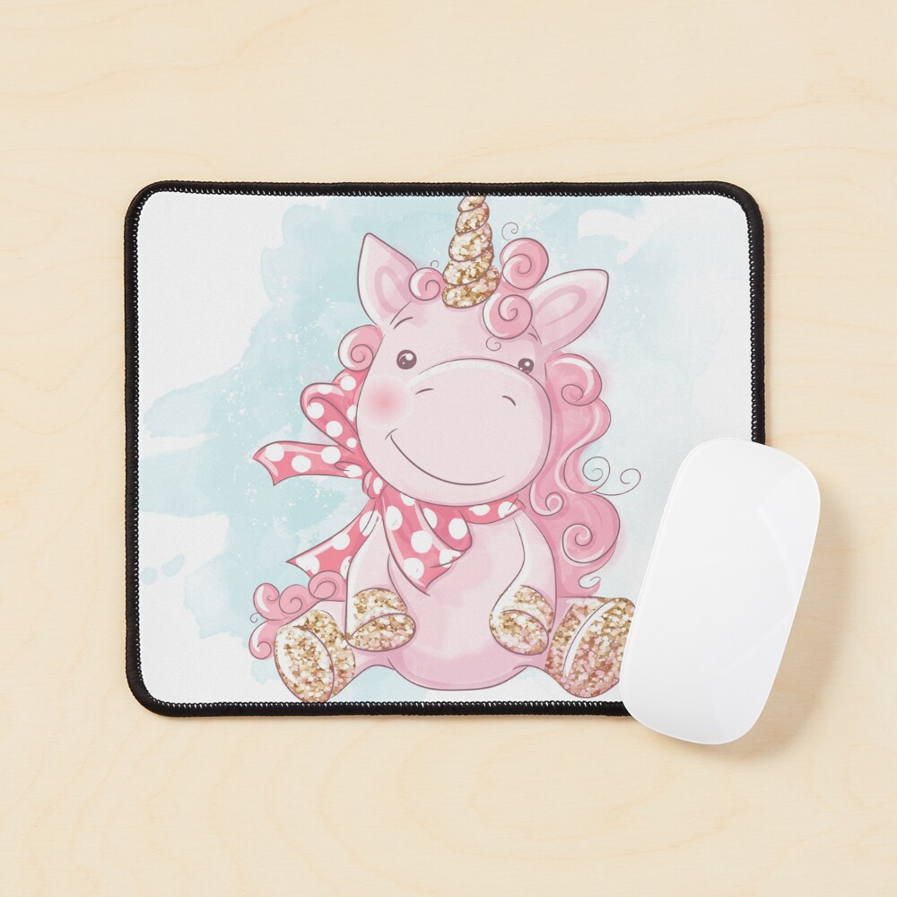 Cute Unicorn Mouse Pad - unicorn fantasy design by HackerLooks