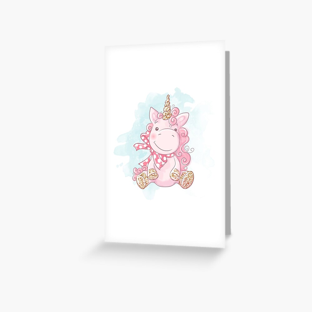 Cute Unicorn Greeting Card - unicorn fantasy design by HackerLooks