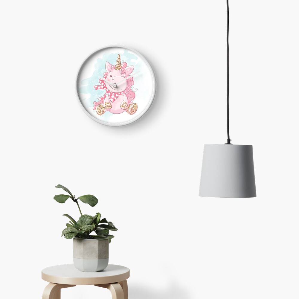 Cute Unicorn Clock - unicorn fantasy design by HackerLooks