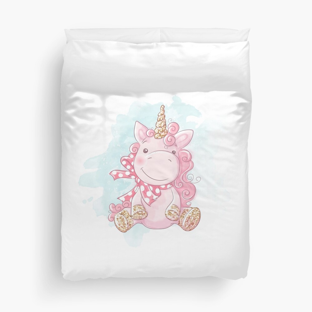 Cute Unicorn Duvet Cover - unicorn fantasy design by HackerLooks