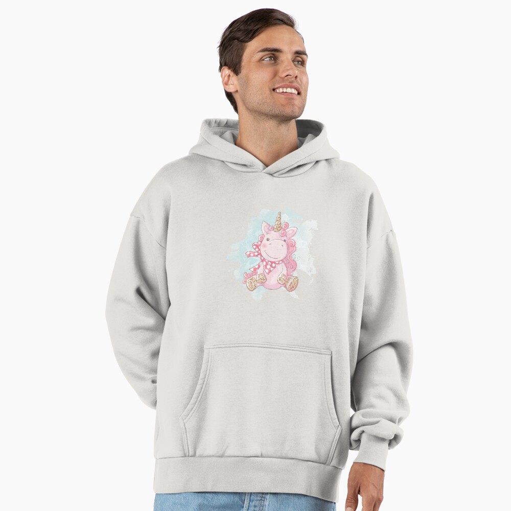 Cute Unicorn Premium Oversized Hoodie - unicorn fantasy design by HackerLooks