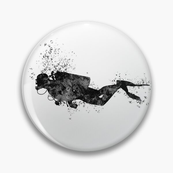 Item preview, Scuba Diver Black and White Painting designed and sold by LotusGifts.