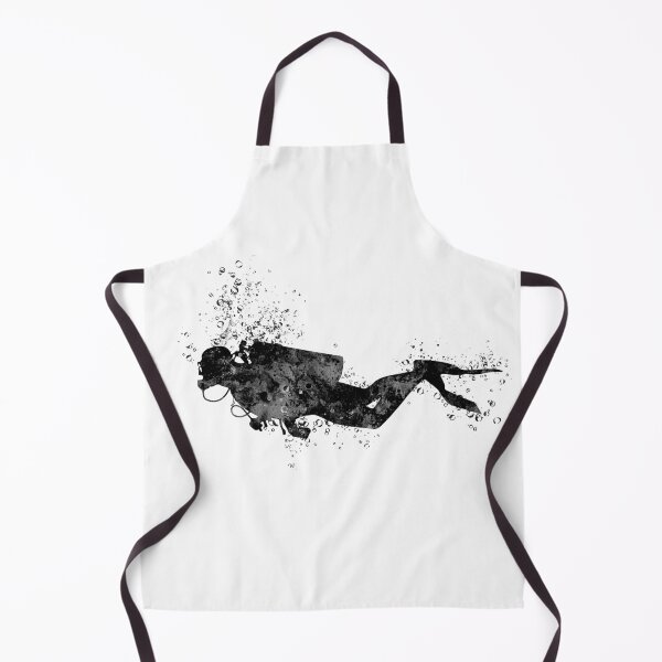 Item preview, Scuba Diver Black and White Painting designed and sold by LotusGifts.