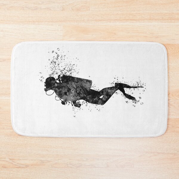 Item preview, Scuba Diver Black and White Painting designed and sold by LotusGifts.