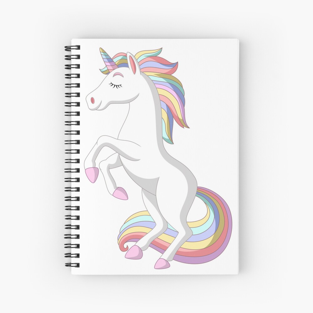 Standing Unicorn Spiral Notebook - unicorn fantasy design by HackerLooks