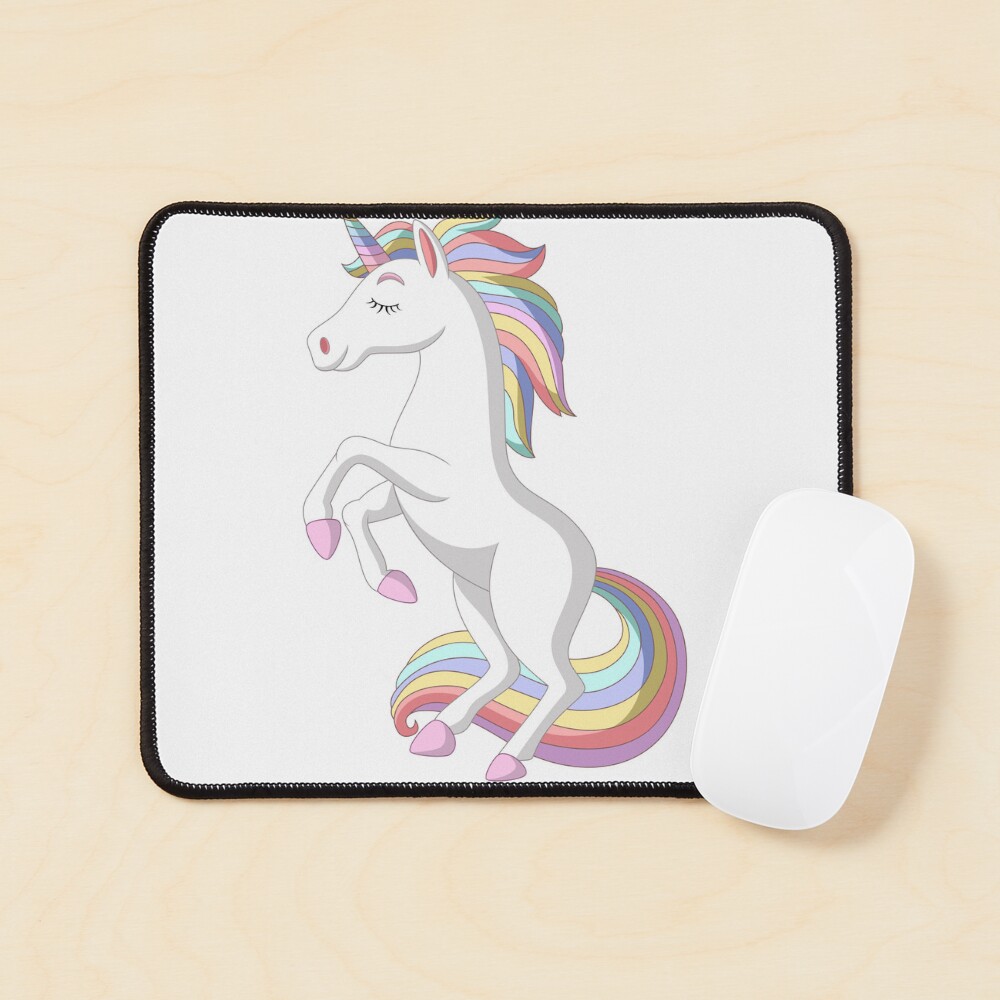 Standing Unicorn Mouse Pad - unicorn fantasy design by HackerLooks