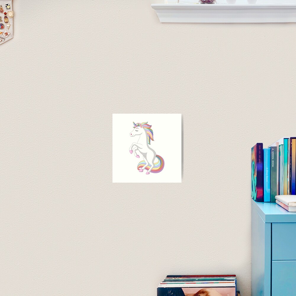 Standing Unicorn Art Print - unicorn fantasy design by HackerLooks