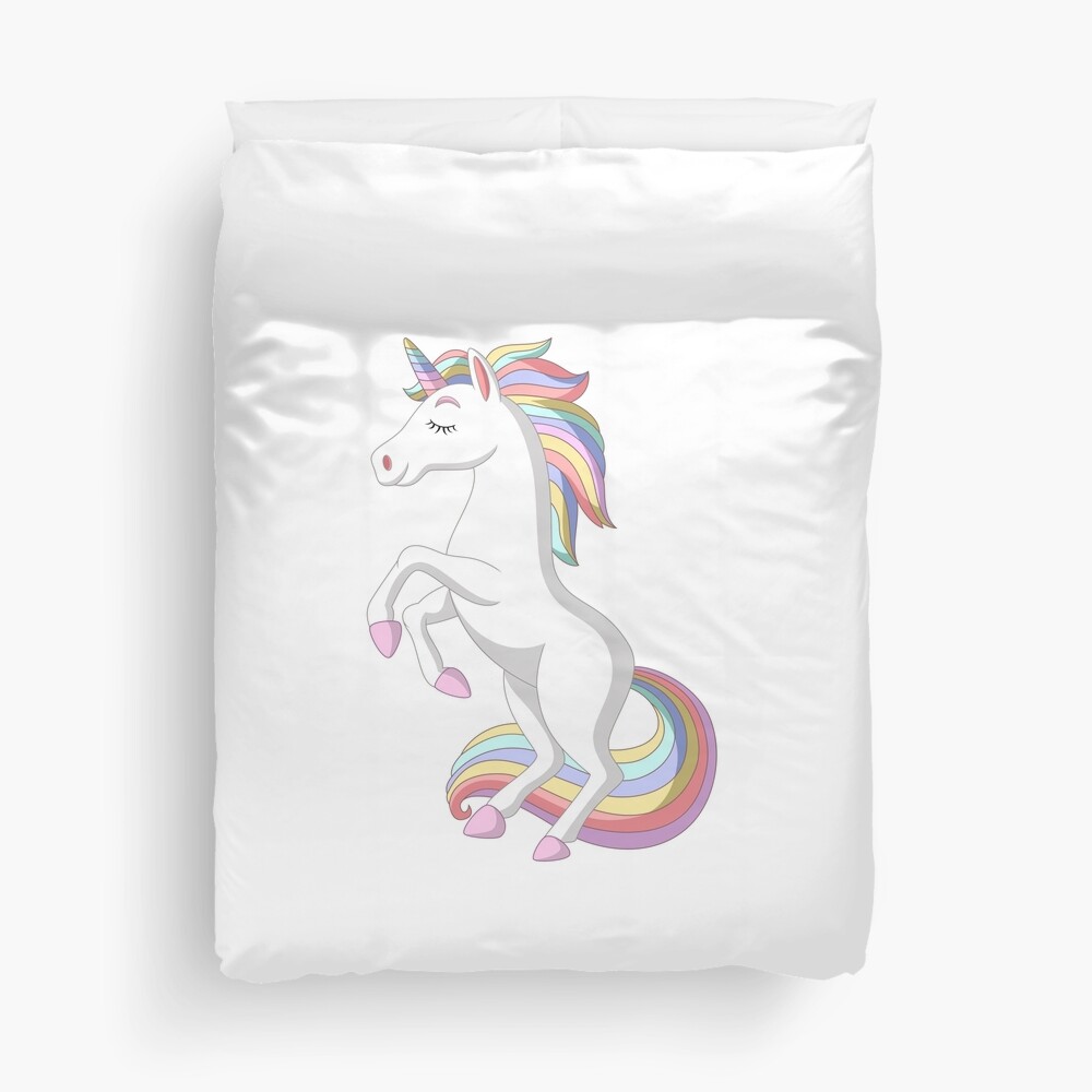 Standing Unicorn Duvet Cover - unicorn fantasy design by HackerLooks