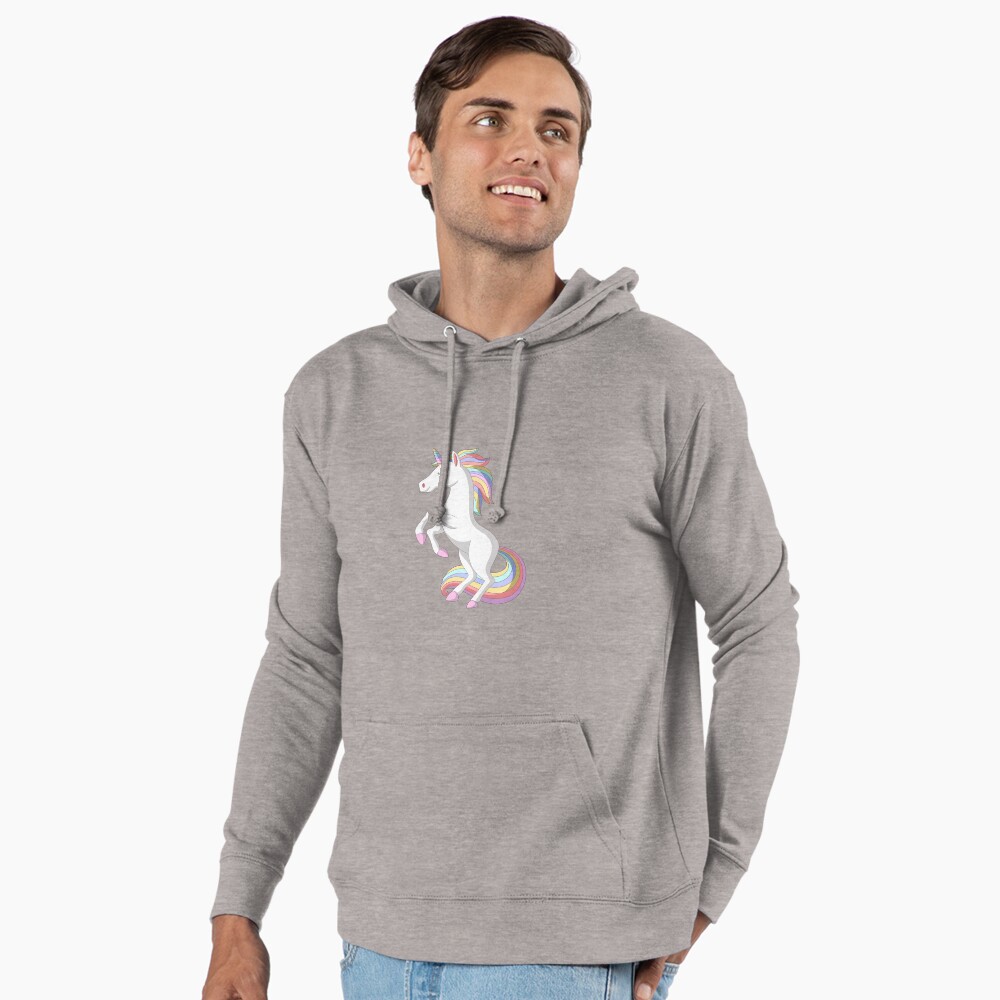 Standing Unicorn Lightweight Hoodie - unicorn fantasy design by HackerLooks