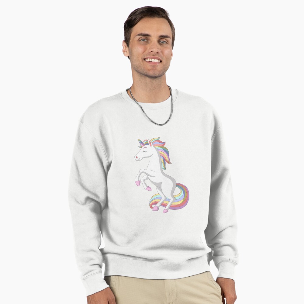 Standing Unicorn Pullover Sweatshirt - unicorn fantasy design by HackerLooks