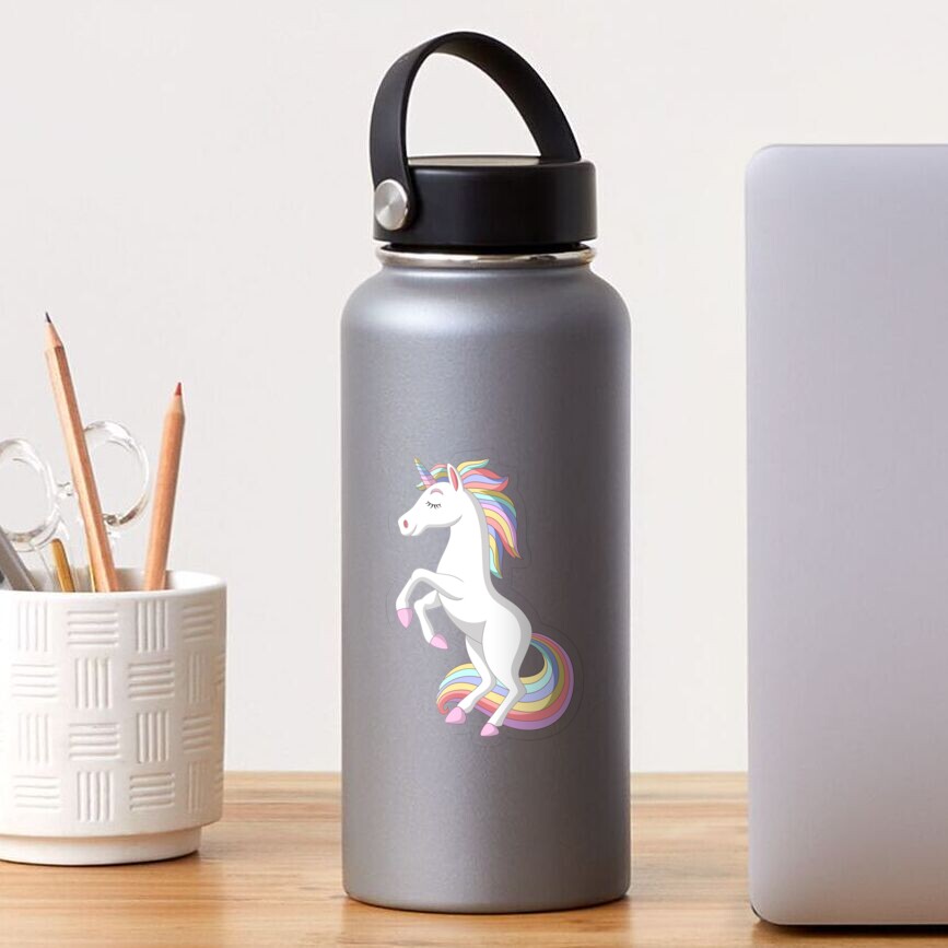Standing Unicorn Transparent Sticker - unicorn fantasy design by HackerLooks