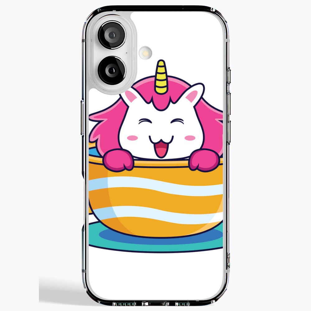 Unicorn in a Cup iPhone Soft Case - unicorn fantasy design by HackerLooks