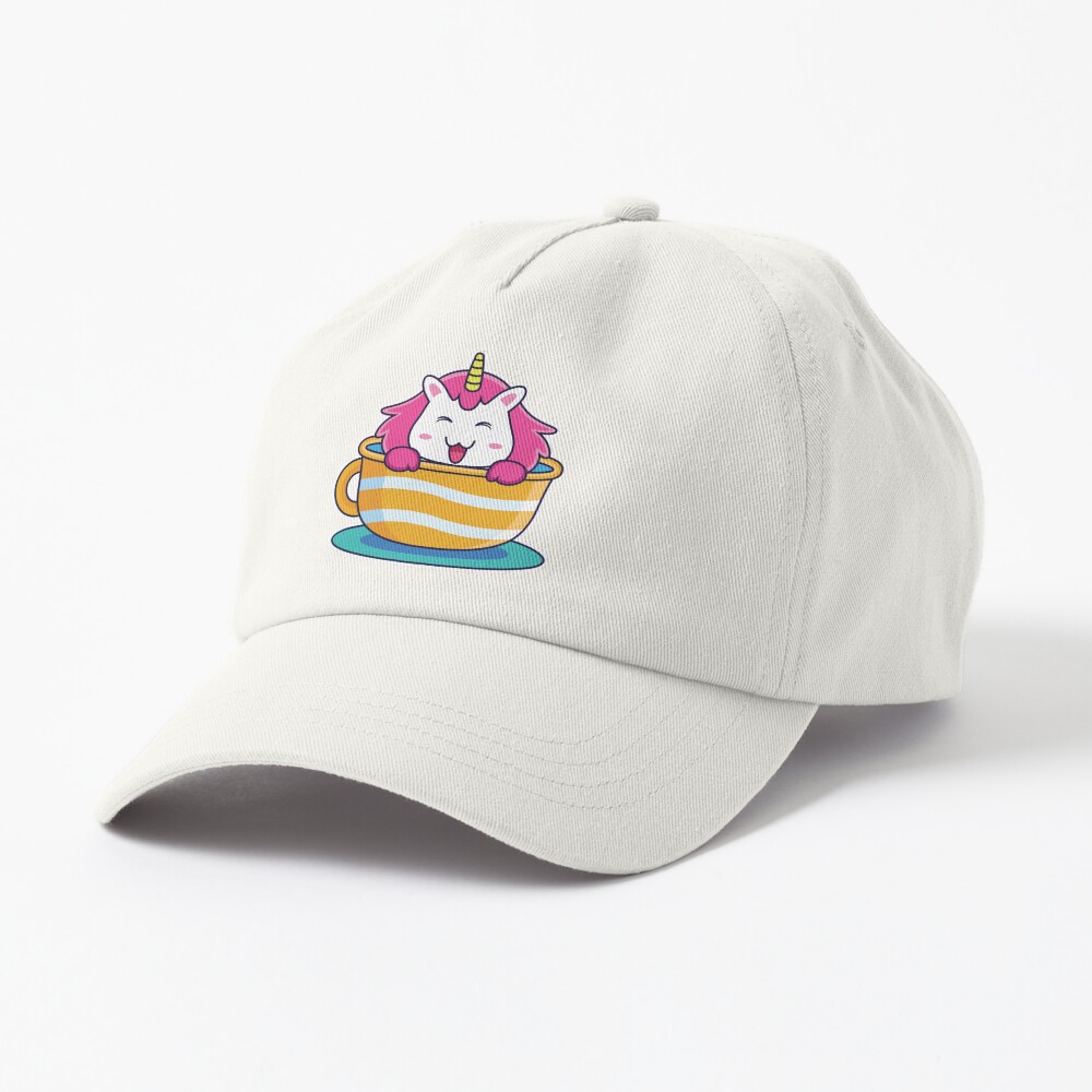 Unicorn in a Cup Dad Hat - unicorn fantasy design by HackerLooks